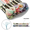 12 Skeins 6 Colors 6-Ply Polyester Embroidery Floss OCOR-FS0001-01B-03-3