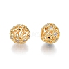 Brass Pave Clear Cubic Zirconia Beads KK-N231-332-1