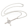 Cross & Star Alloy Pendant Pendant Twisted Chain Necklaces for Women NJEW-NH0001-03P-4