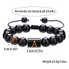 Adjustable Natural Tiger Eye and Glass Beaded Braided Bead Bracelets for Men Women FS-WGD7D76-01-3