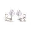 Anti-Tarnish Rhodium Plated 999 Sterling Silver Dolphin Stud Earrings for Women EJEW-S215-04P-2