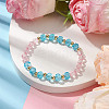 Transparent Acrylic & Faceted Glass Beaded Stretch Bracelets for Women BJEW-JB10627-2