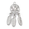 Rack Plating Alloy Rhinestone Pendants PALLOY-F311-19P-01-1