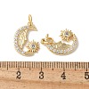 Brass Micro Pave Clear Cubic Zirconia Pendants KK-Q031-23G-3