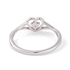 Heart 304 Stainless Steel Finger Ring foe Women RJEW-C086-15-P-3