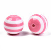 Round Striped Resin Beads X-RESI-R158-20mm-06-3