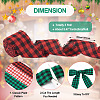 3 Rolls 3 Colors Tartan Cotton Linen Frayed Ribbon OCOR-TAC0035-11A-4