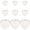 SUNNYCLUE 30Pcs 3 Styles 304 Stainless Steel Pendant Cabochon Settings STAS-SC0006-16-1