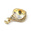 Real 18K Gold Plated Rack Plating Brass Micro Pave Clear Cubic Zirconia Pendants KK-C015-16G-06-2