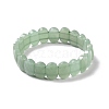 Natural Green Aventurine Oval Beaded Stretch Bracelet G-E010-01H-1