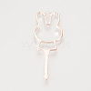 Alloy Bunny Open Back Bezel Pendants TIBE-S308-08RG-3