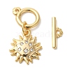 Brass Micro Pave Clear Cubic Zirconia Toggle Clasps KK-N254-78G-2