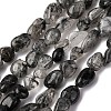 Natural Black Rutilated Quartz Beads Strands G-F439-08-1