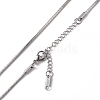 Non-Tarnish 304 Stainless Steel Round Snake Chain Necklace for Men Women NJEW-K245-012C-2