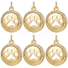 10Pcs Brass Micro Pave Cubic Zirconia Pendants KK-BBC0010-78-1
