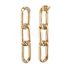 Brass Micro Pave Clear Cubic Zirconia Dangle Stud Earrings EJEW-I251-05G-2