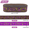 Ethnic Style Embroidery Polyester Ribbons OCOR-WH0070-10F-07-2