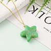 Natural Agate Star Pendant Necklaces NJEW-JN03238-04-4