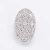 Brass Micro Pave Cubic Zirconia Beads ZIRC-G125-44P-1