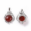 Natural Red Agate Pendants G-P496-05P-17-2