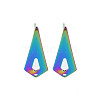 Rainbow Color 304 Stainless Steel Stud Earring Findings STAS-N098-016-2