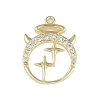 Brass Micro Pave Clear Cubic Zirconia Pendants FIND-B077-02G-02-1