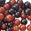 2 Sets 2 Colors Dyed & Heated Natural Black Agate & Red Agate Beads G-TA0001-45-12