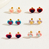 Elegant Rose Flower Stainless Steel Stud Earring Sets EB3034-2