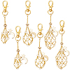 6Pcs 3 Styles Moon Alloy Swivel Lobster Claw Clasps & Brass Cable Chains AJEW-SC0003-98G-1