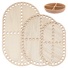 Wooden Crochet Basket Base TOOL-WH0051-16