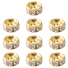 Brass Rhinestone Spacer Beads RB-YW0001-04B-01G