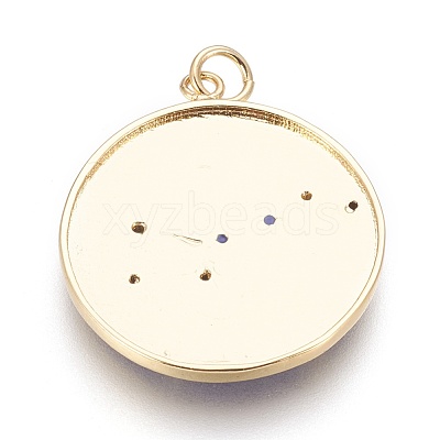 Brass Cubic Zirconia Pendants KK-O113-06C-02G-1
