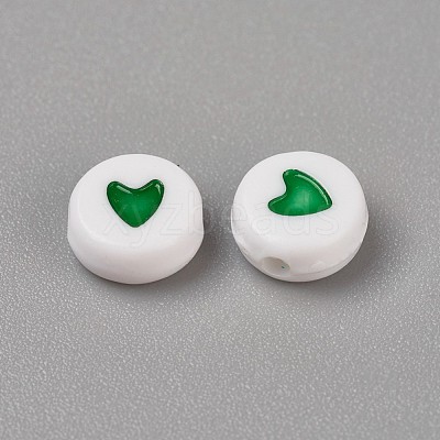 Acrylic Enamel Beads OACR-WH0003-04B-1
