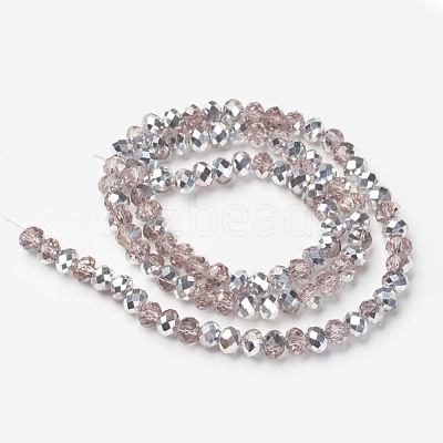 Electroplate Transparent Glass Beads Strands EGLA-A034-T8mm-M08-1