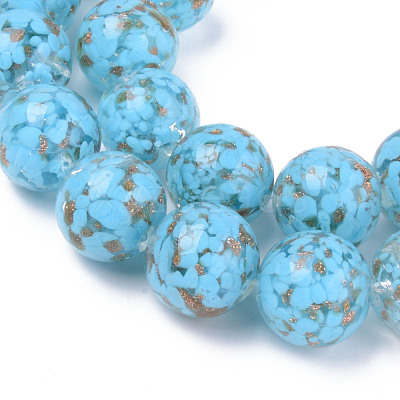 Handmade Gold Sand Lampwork Beads LAMP-S194-008C-02-1