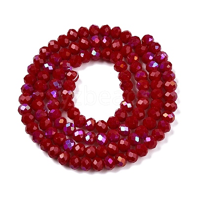 Electroplate Opaque Solid Color Glass Beads Strands EGLA-A044-P4mm-L02-1