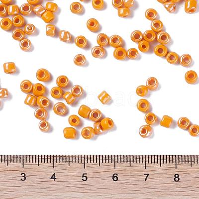 6/0 Opaque Colors Lustered Round Glass Seed Beads X-SEED-A012-4mm-130-1