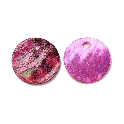 Spray Painted Natural Akoya Shell Charms SHEL-F007-15A-08-1
