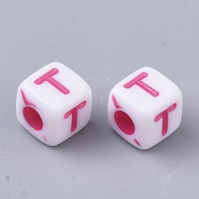 White Opaque Acrylic Beads MACR-R869-01T-1