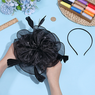Organza Hat Hair Clips and Hair Bands for Women OHAR-WH0034-37-1