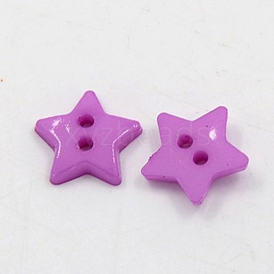 2-Hole Acrylic Star 12MM Sweater Kids Clothes Findings X-BUTT-E053-03-1