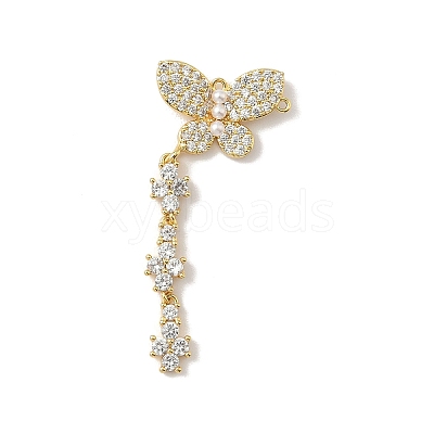 Brass Micro Pave Cubic Zirconia Pendants KK-F905-09G-1