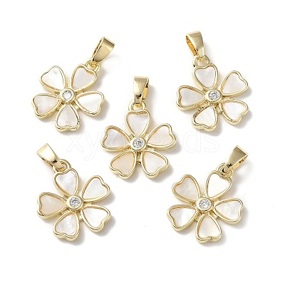 Natural White Shell Pendants BSHE-Z003-05G-1