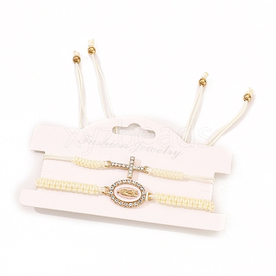 2Pcs Alloy Rhinestone Charm Bracelets for Women PW-WG418ED-03-1
