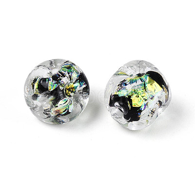 Handmade Foil Lampwork Beads Strands FOIL-T008-04B-1