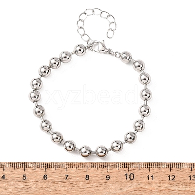 Brass Ball Link Chain Bracelets for Women BJEW-H640-02A-P-1