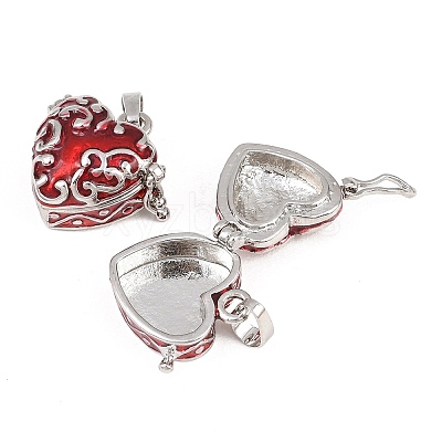 Heart Brass Enamel Prayer Box Pendants KK-24X21-1