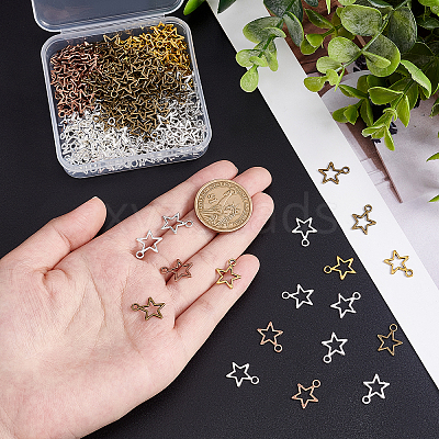250Pcs 5 Colors Tibetan Style Alloy Charms TIBE-PH0002-10-1