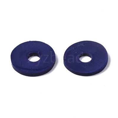 Flat Round Handmade Polymer Clay Beads CLAY-R067-12mm-35-1
