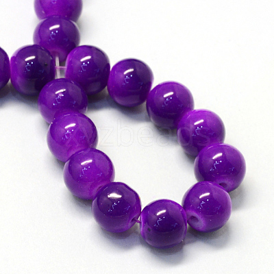 Baking Paint Glass Round Bead Strands DGLA-Q020-8mm-34-1